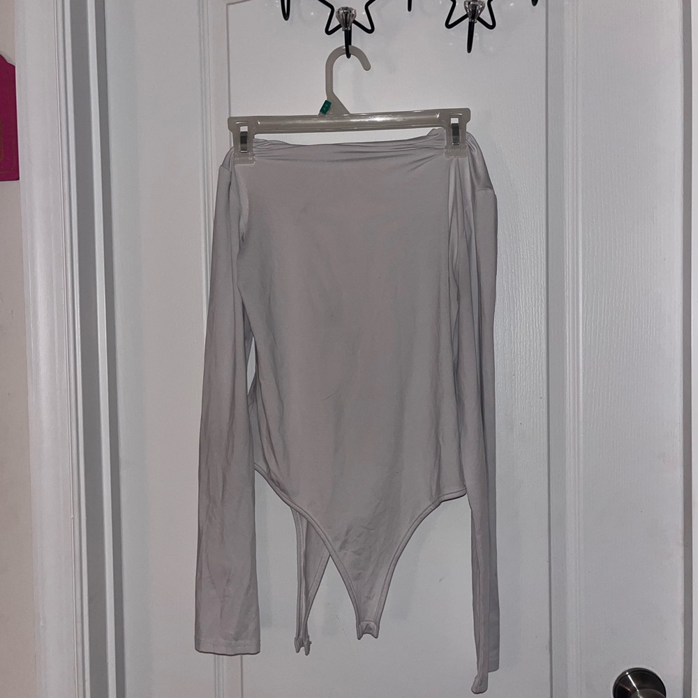 White Long Sleeve Turtleneck Bodysuit